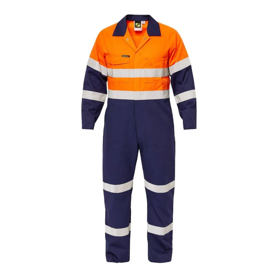 Picture of WorkCraft, Hi Vis Two Tone Cotton Drill Coveralls Industrial Laundry Reflective Tape